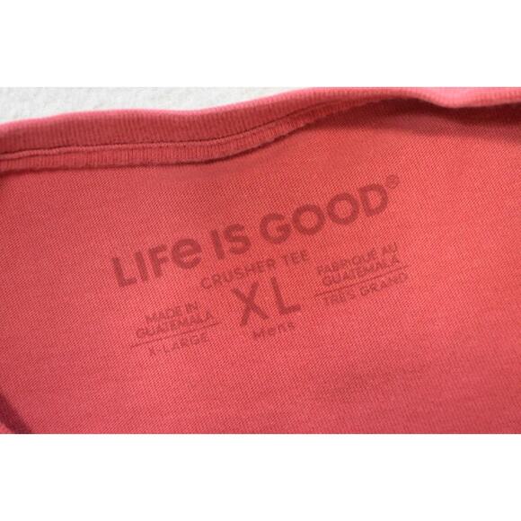 Life is Good Crusher Tee Shirt Cotton Blend Pink Long Sleeve Mens Size XL - Picture 6 of 8